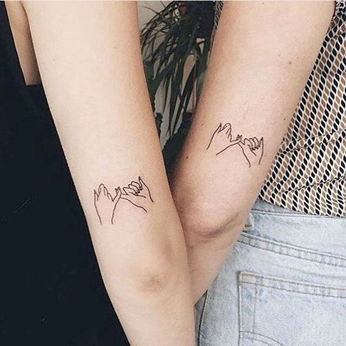 25 Stylish & Cute Matching Tattoos for Couples - Matching Pinky Tattoo Design