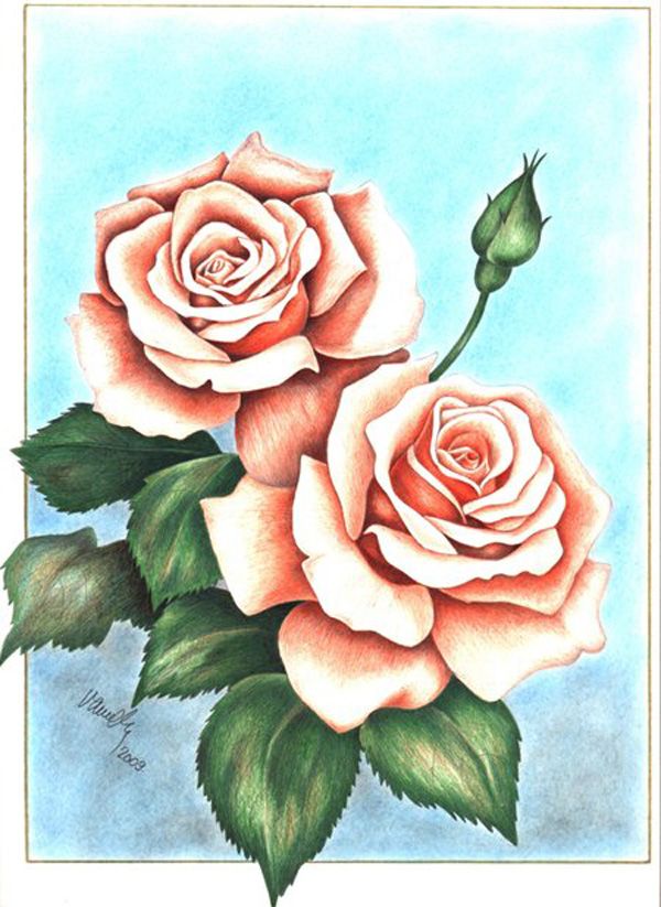 30 gražių gėlių piešinių