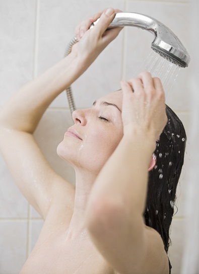 Showering Woman