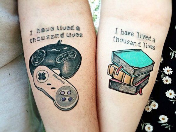 30 Brilliant Matching Tattoos, Including Superheroes, Animals, and even an Avocado
