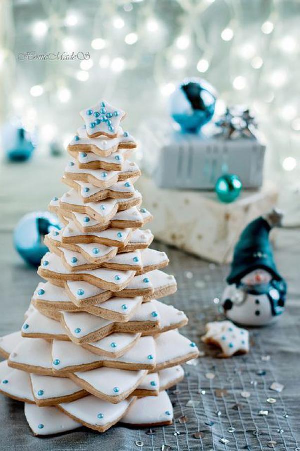 albastru & white cookie christmas tree
