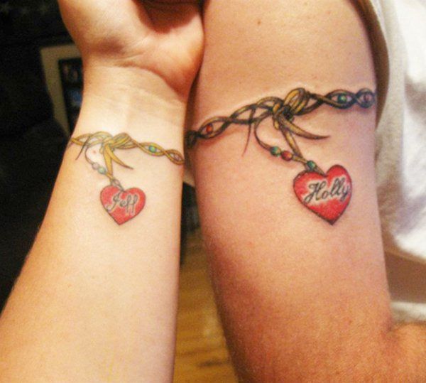 Love forever meaningful couple matching tattoo