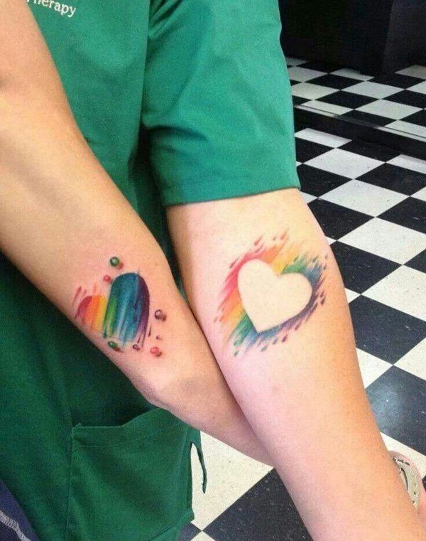 rainbow hart couple tattoo