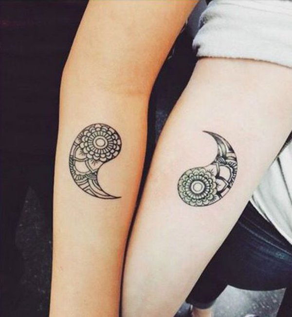 ying yang couple tattoo