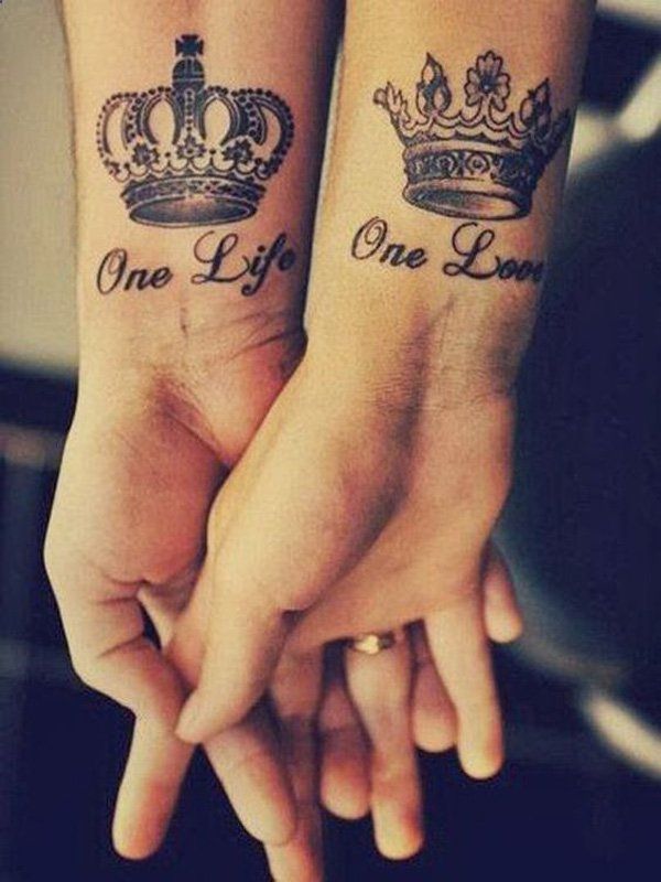 3 crown couple tattoo
