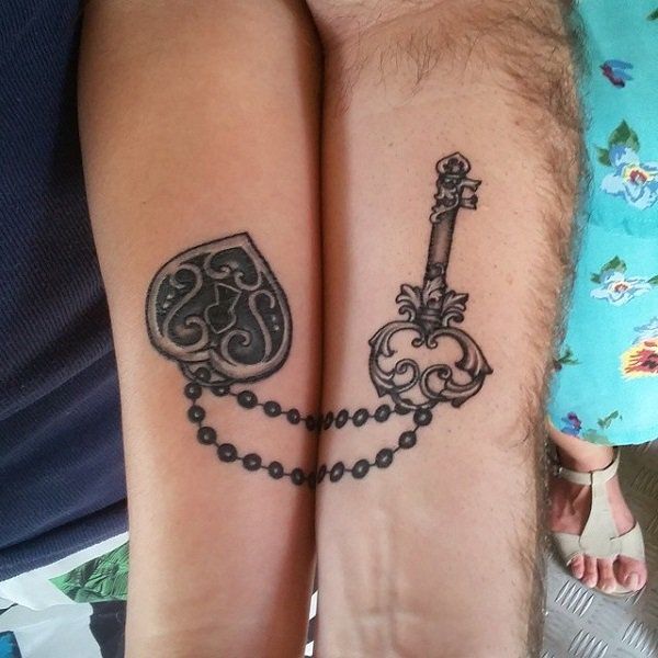 4 Love Lock couple tattoo