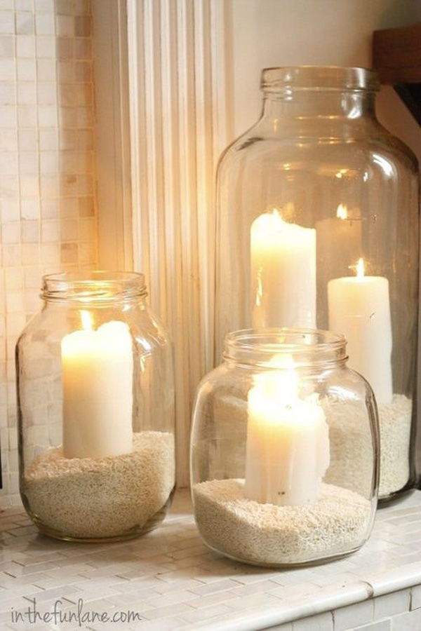 homok + jars + candles