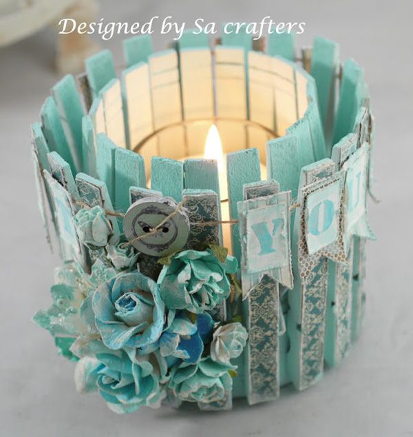 Altered tin can with clothes pins tutorial, candle, pencil or plant holder