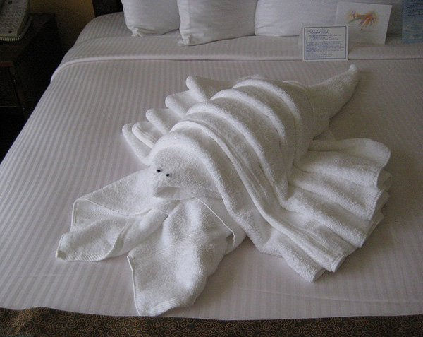 homár towel fold
