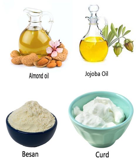 Besan Almond oil Jojoba Oil and Curd