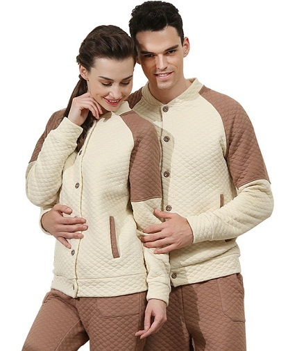 Quilted warm pair night suits