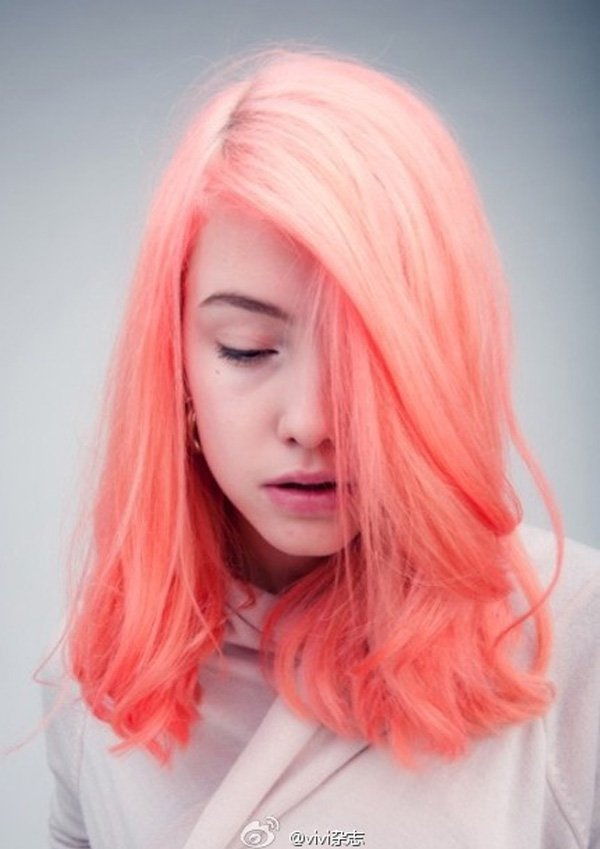 Peach dyed hair via Vivi Fashion