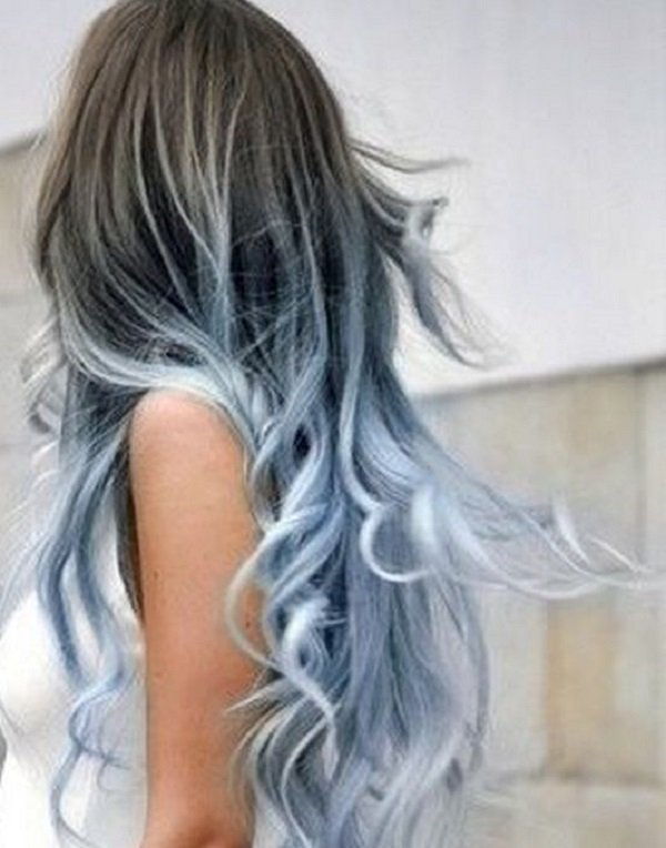 pastel blue ombre hair