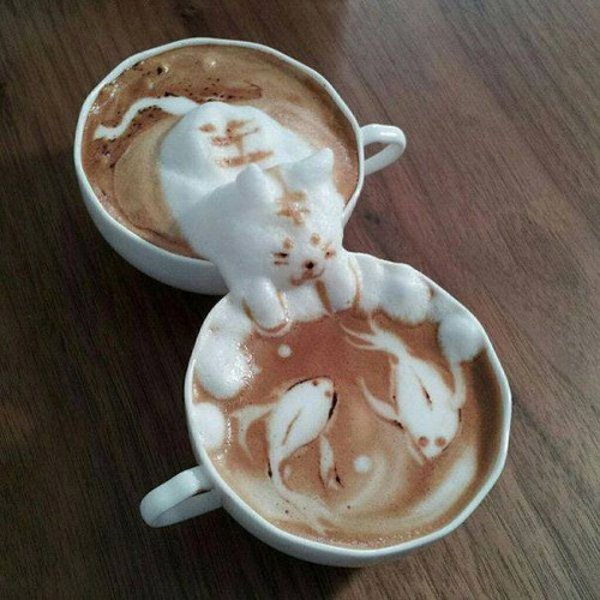 30 Neverjetni deli kave Latte art