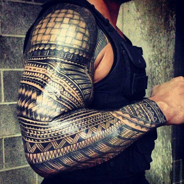 Samoan full sleeve tattoo