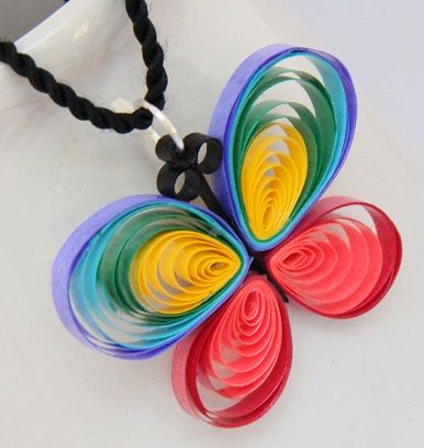 Tri colour butterfly paper quilled dollar