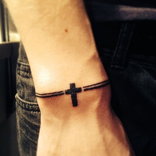 Wristband Cross Tattoo Design