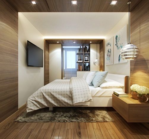 Wall mounted Tv bedroom design -16