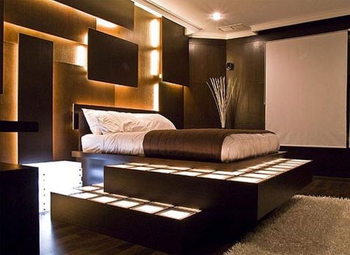 Črna theme bedroom interior design 