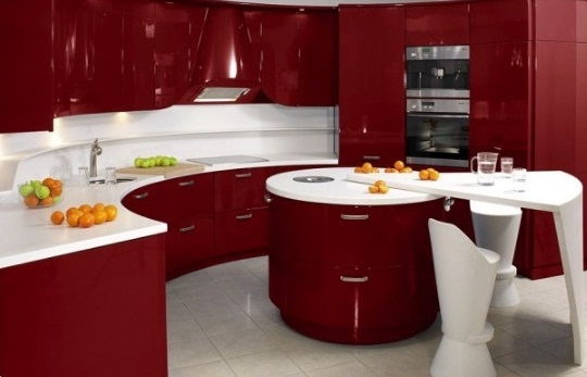 Félkör alakú Modular kitchen design
