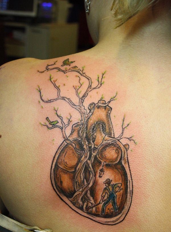 35+ puikus širdies tatuiruotės dizainas