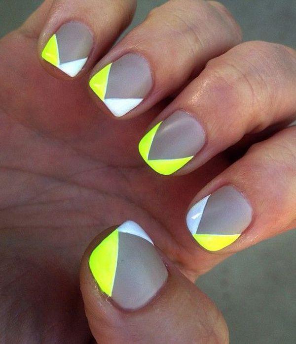 gray and neon nail