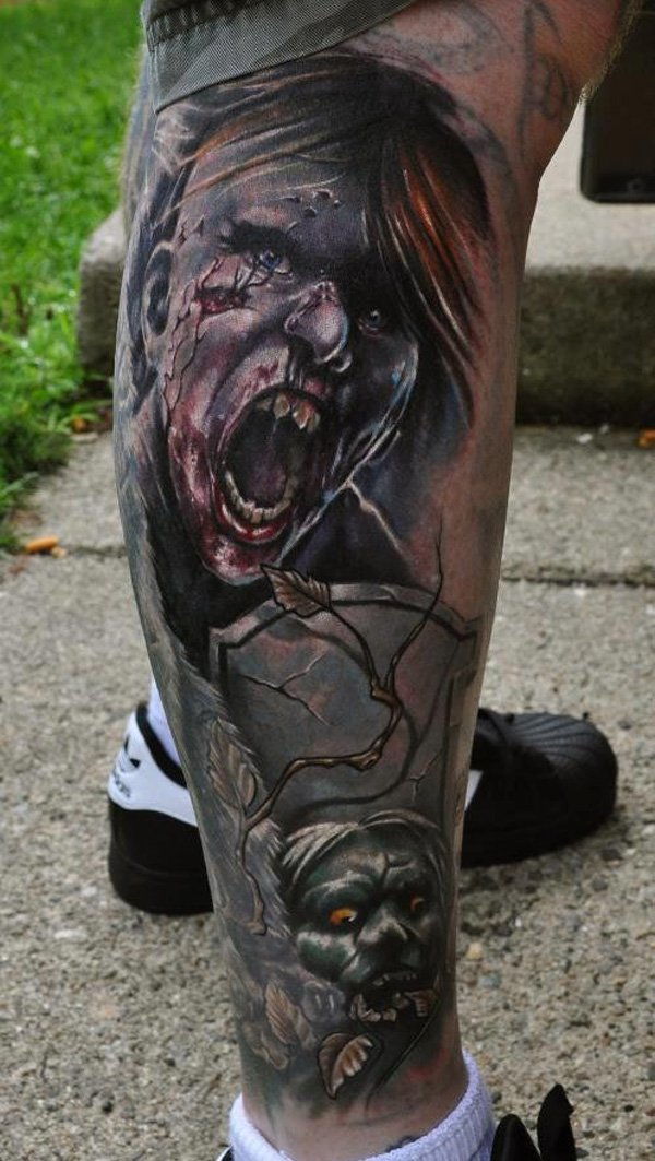 35 Horrible Zombie Tattoos