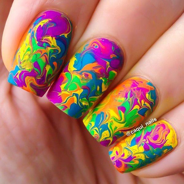 Forró Water Marble Nail Art-5