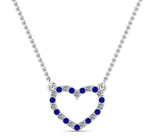 Heart pendant with blue sapphire gemstone