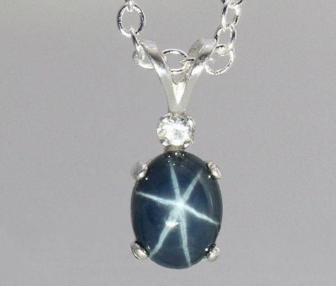 Star sapphire gemstone pendant