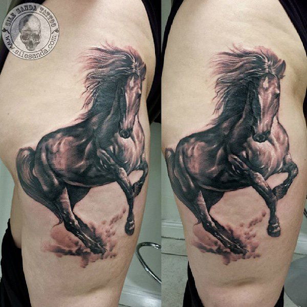 comb horse tattoo