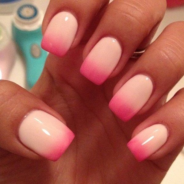Rózsaszín gradient nails
