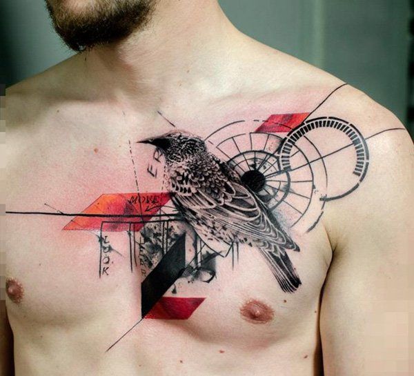 nadrealistično bird tattoo