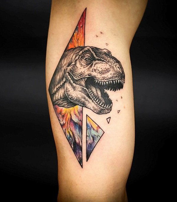 dinozauras illustration style tattoo