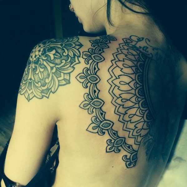 Mandala Tattoo on back and shoulder-3