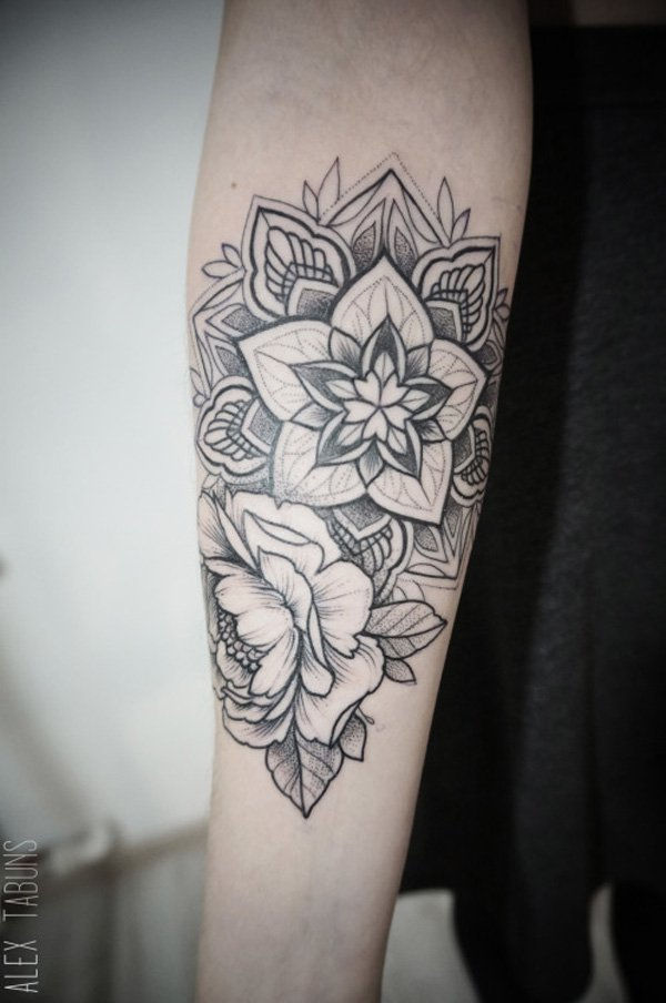 Mandala and Flower Tattoo-22
