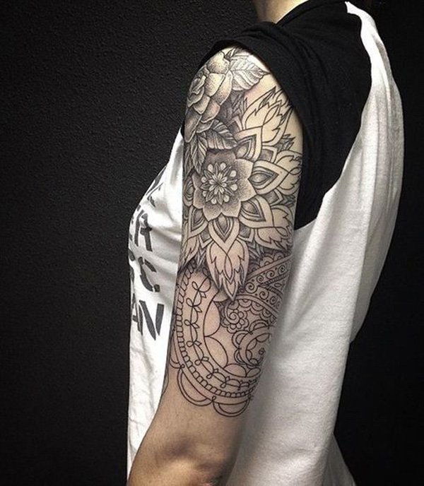 Mandala Half Sleeve Tattoo-7