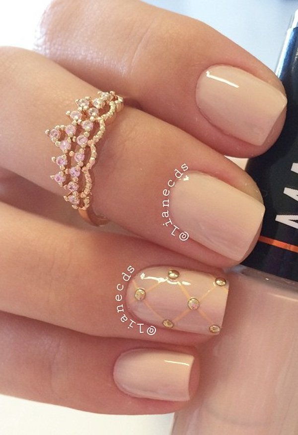 Nude color nail art-35