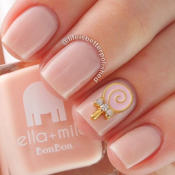Nude color nail art-9