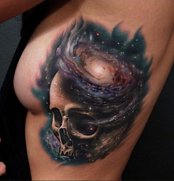 Galaksija Skull Tattoo by Andres Acosta