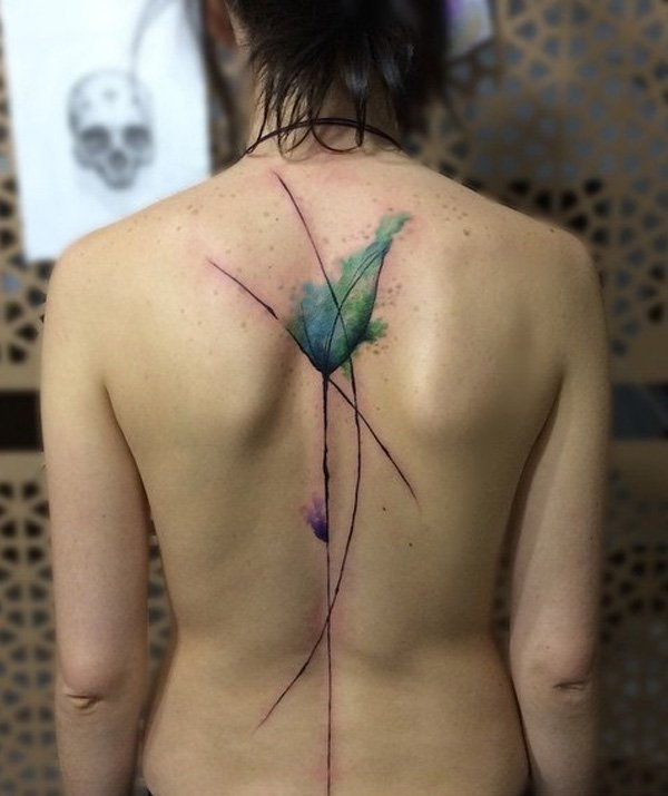Akvarelė spine tattoo-9