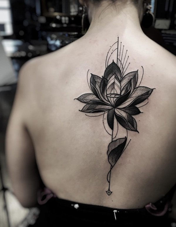 lotus spine tattoo-1