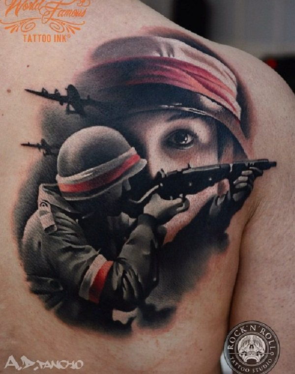 40+ lenyűgöző háborús tematikus tetoválás