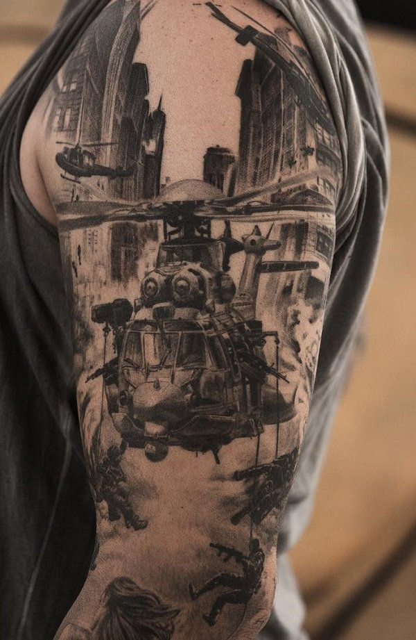 40+ lenyűgöző háborús tematikus tetoválás