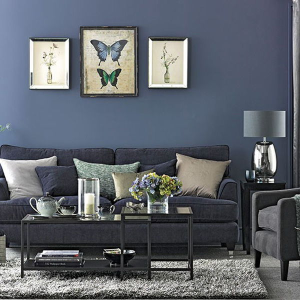 dril Blue and Grey Living Room Ideal
