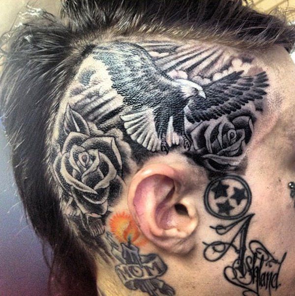45 Crazy tatuiruotės ant galvos