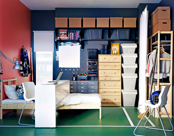 CI-IKEA_dorm-kambario dizainas-sporto tematikos kambarys su miegamuoju