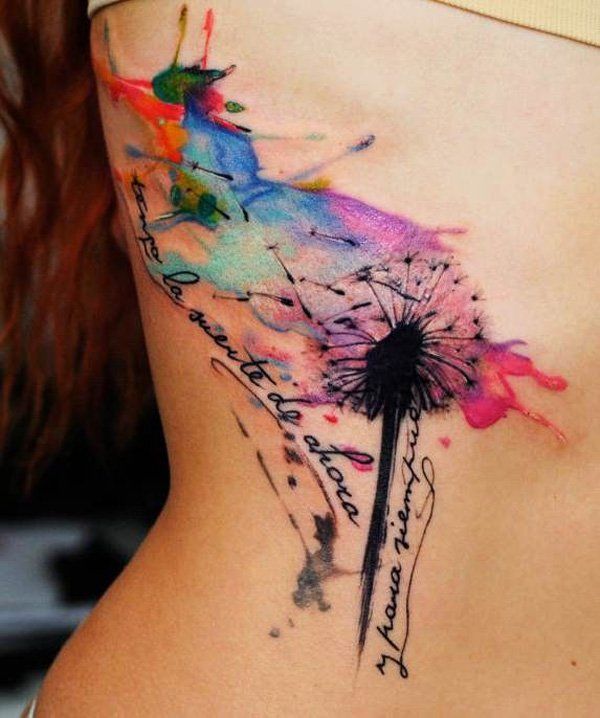 45 Dandelion Tattoo Designs za ženske