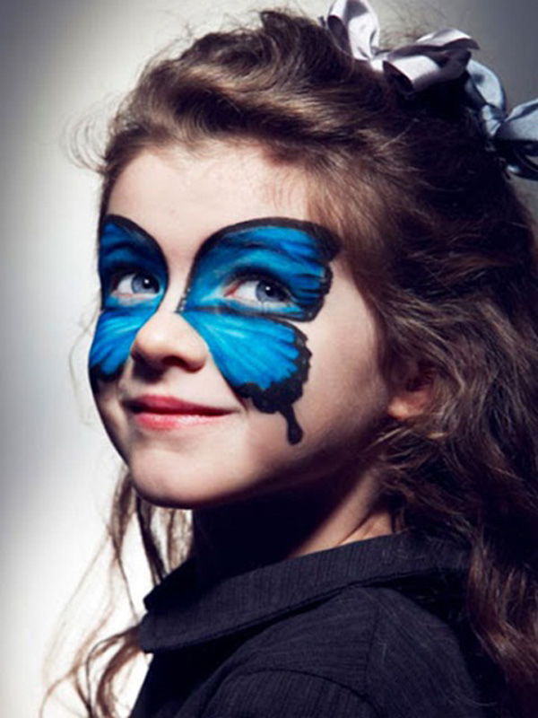 halloween-makeup-ideas-kids-girl-blue-butterfly