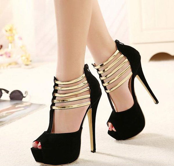 Luksuzno Gold Strap Ballroom Dance Shoes High Heels 2015 New Sandals For Women Red Heels Elegant Wedding Bridal Shoes size 35 to 40